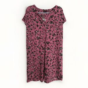 J. Jill Wearever Collection Size Medium dress pink with black floral pattern NEW
